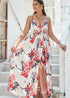 Plus Size Lace-Up Boho Floral Maxi Dress Athena